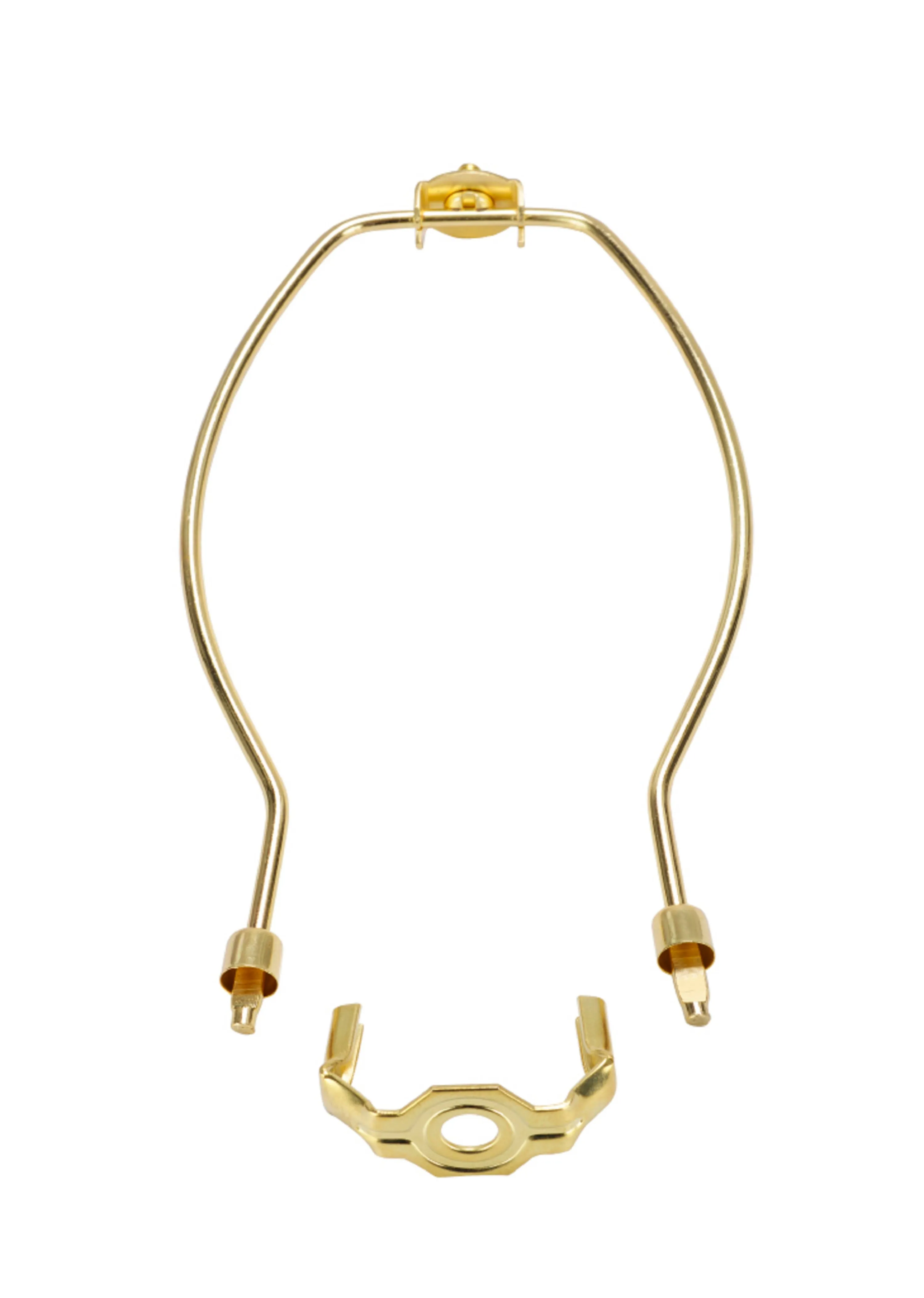 # 20007-16 10" Heavy Duty Lamp Harp with Saddle in Polished Brass Finish, 6 Pack
