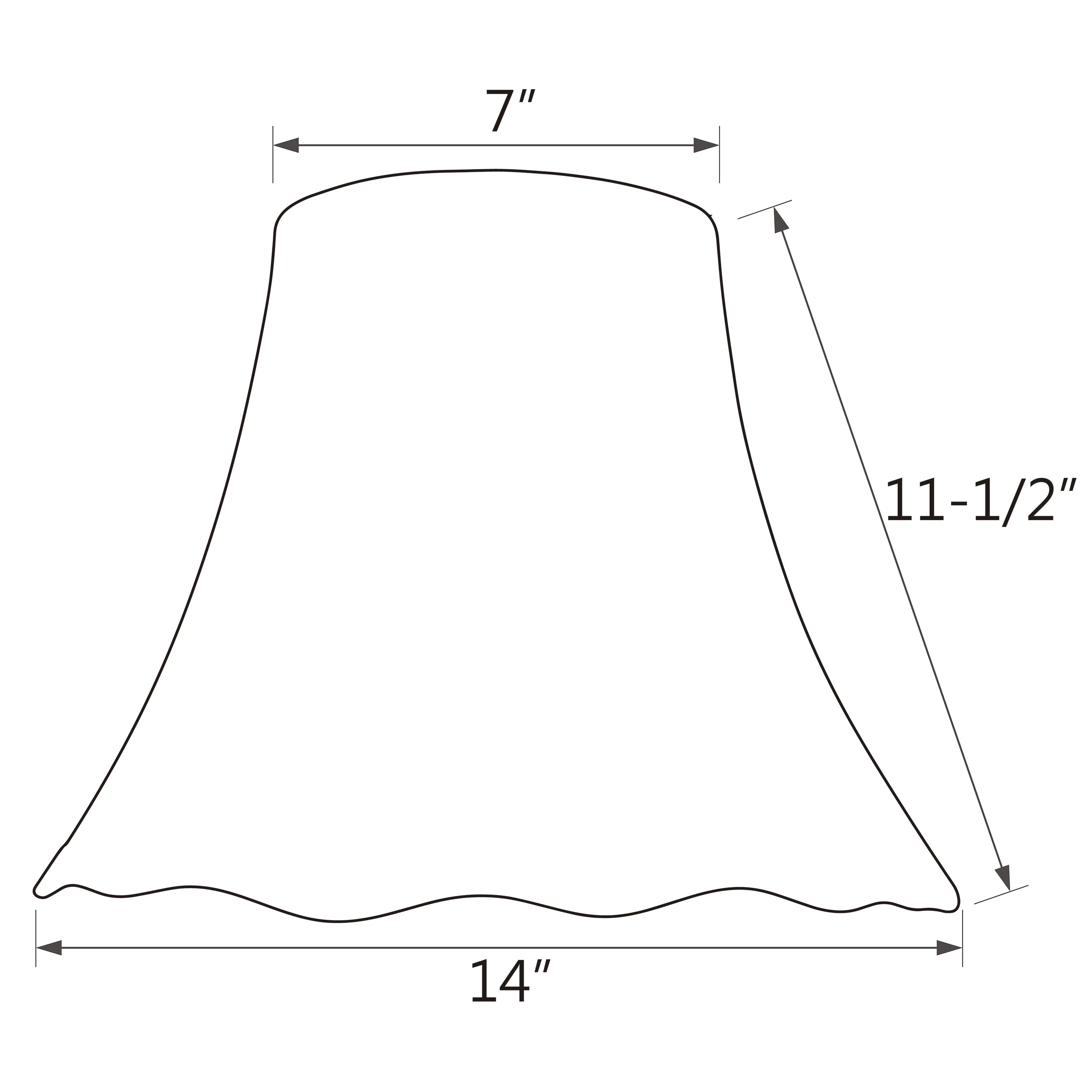 # 30101 Transitional Bell Shape Spider Construction Lamp Shade in Off White Textured Fabric, 14" wide (7" x 14" x 11 1/2")