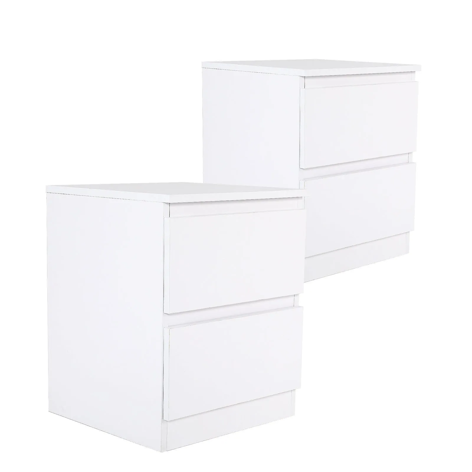 2X Bedside Table Side Storage Cabinet Nightstand Bedroom 2 Drawer JOSS BLACK