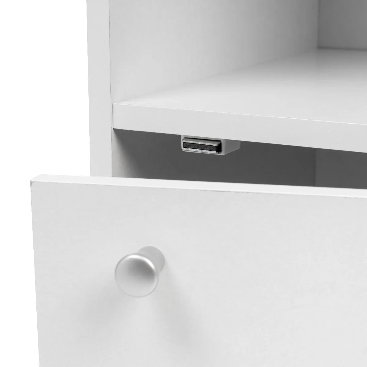 3-Door Wood Storage Shelf, White