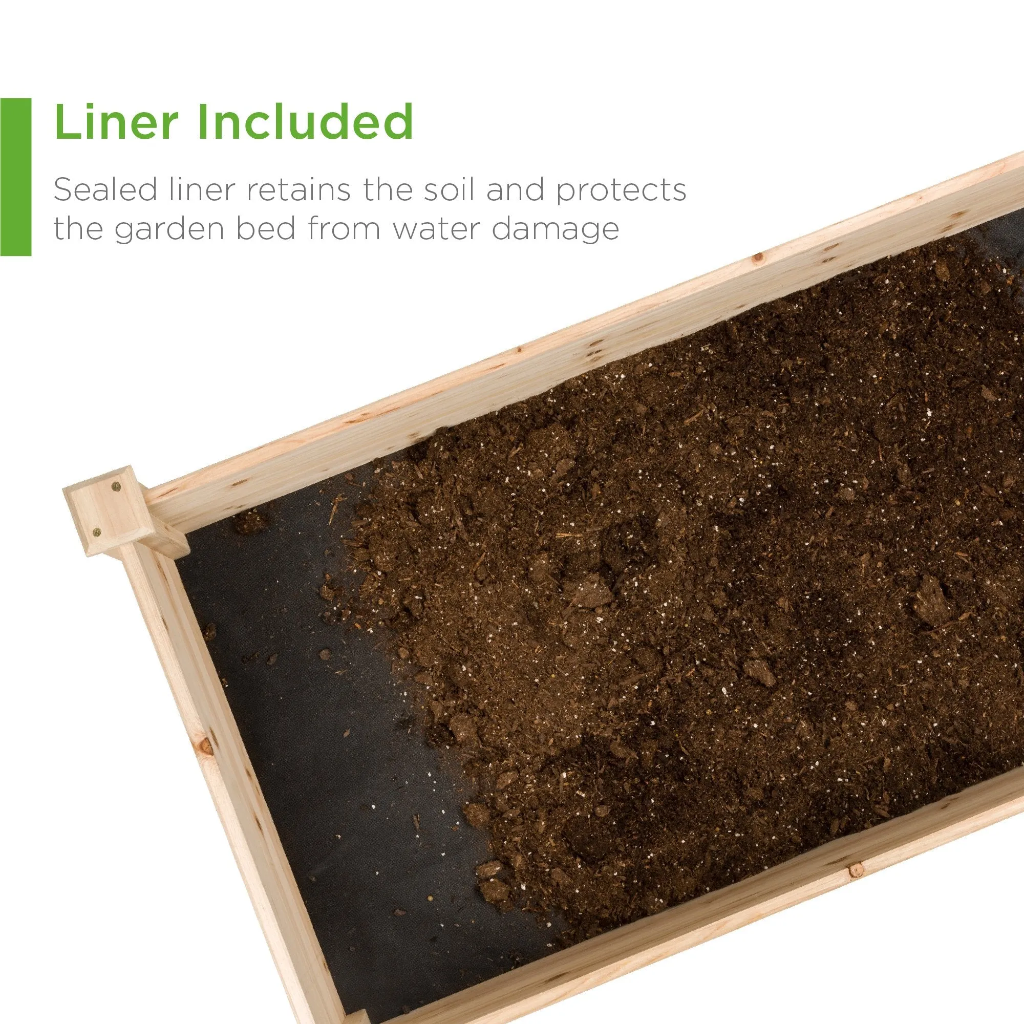 8x2ft Wooden Raised Garden Bed Planter for Garden, Lawn, Yard