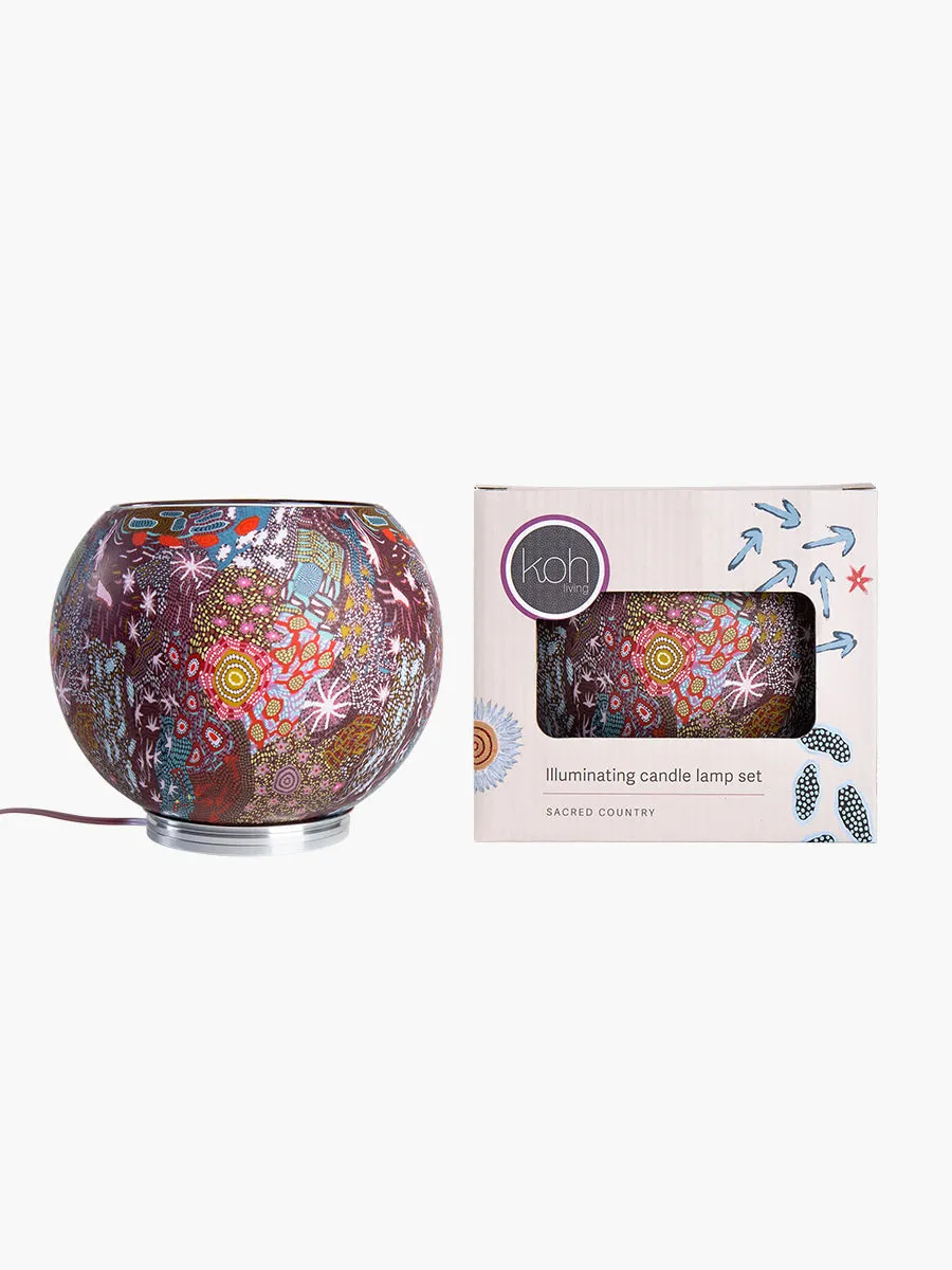 Aboriginal Grandmother's Country Illuminating Candle Lamp Set