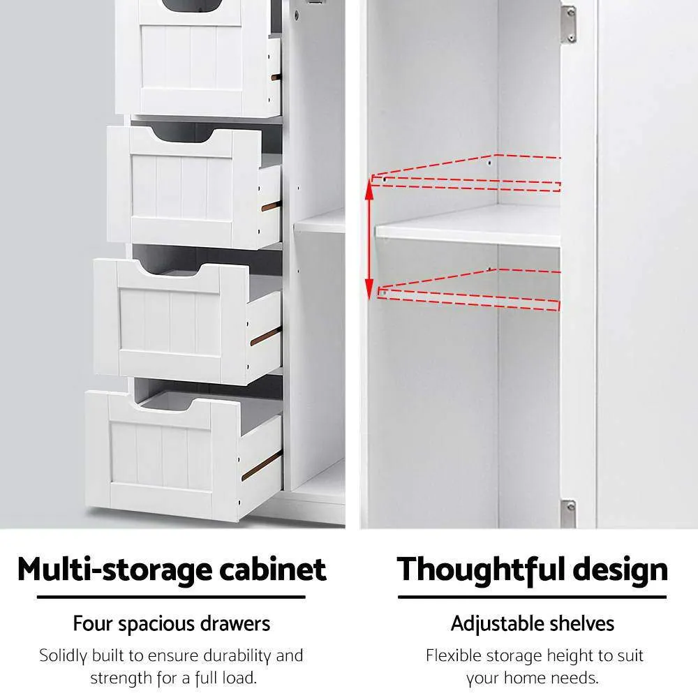Bathroom Tallboy Storage Cabinet - White