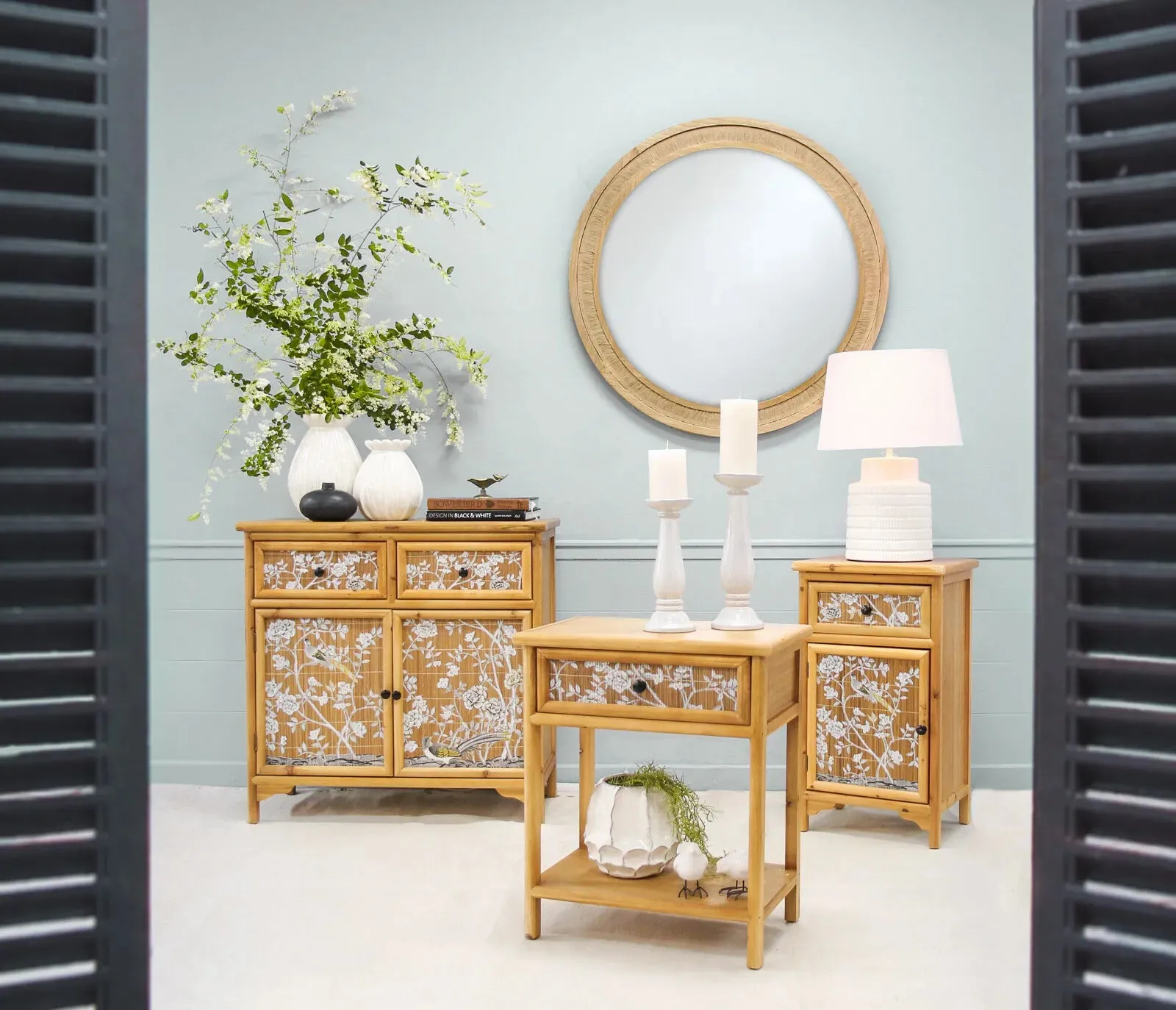 Blossom Bamboo Bedside Table