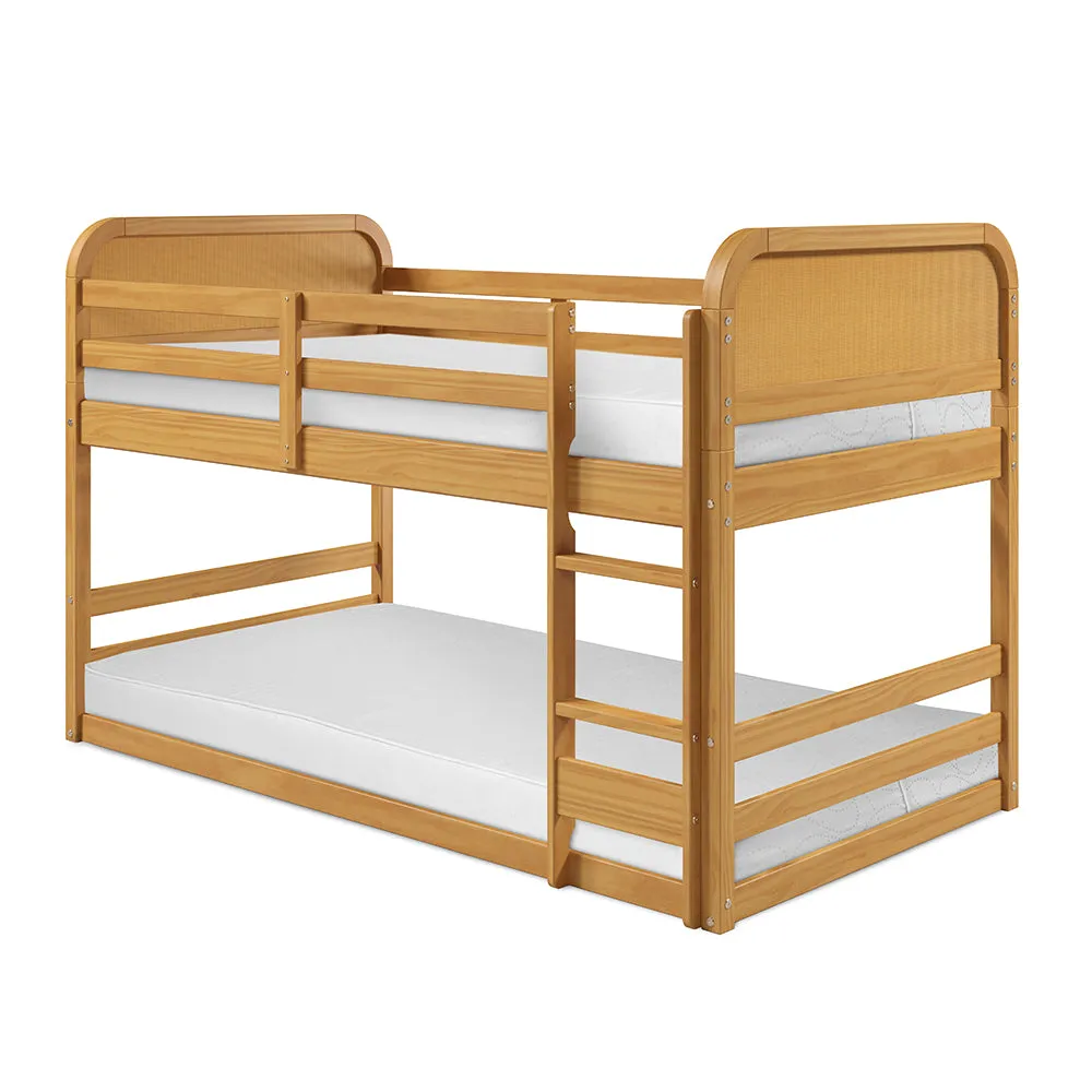 Curva Rattan Kids Solid Wood Bunk Bed Twin Bed - Natural