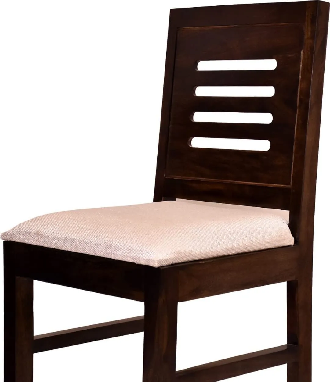 Indoplaza Sheesham Wood Urban 4 Seater Dining Table 4 Chairs with Cushion | Wooden Dining Room Sets Dinner Table Furniture for Living Room Home Hotels - Walnut Finish