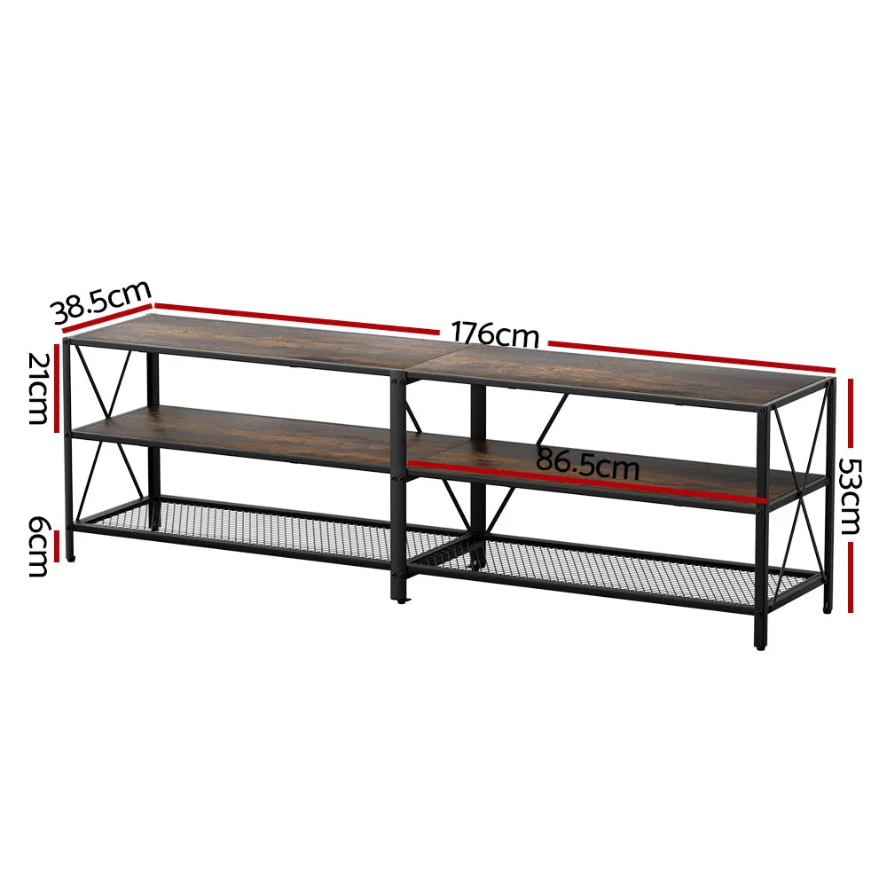 Industrial TV Stand 3-tier Storage Shelves - Artiss
