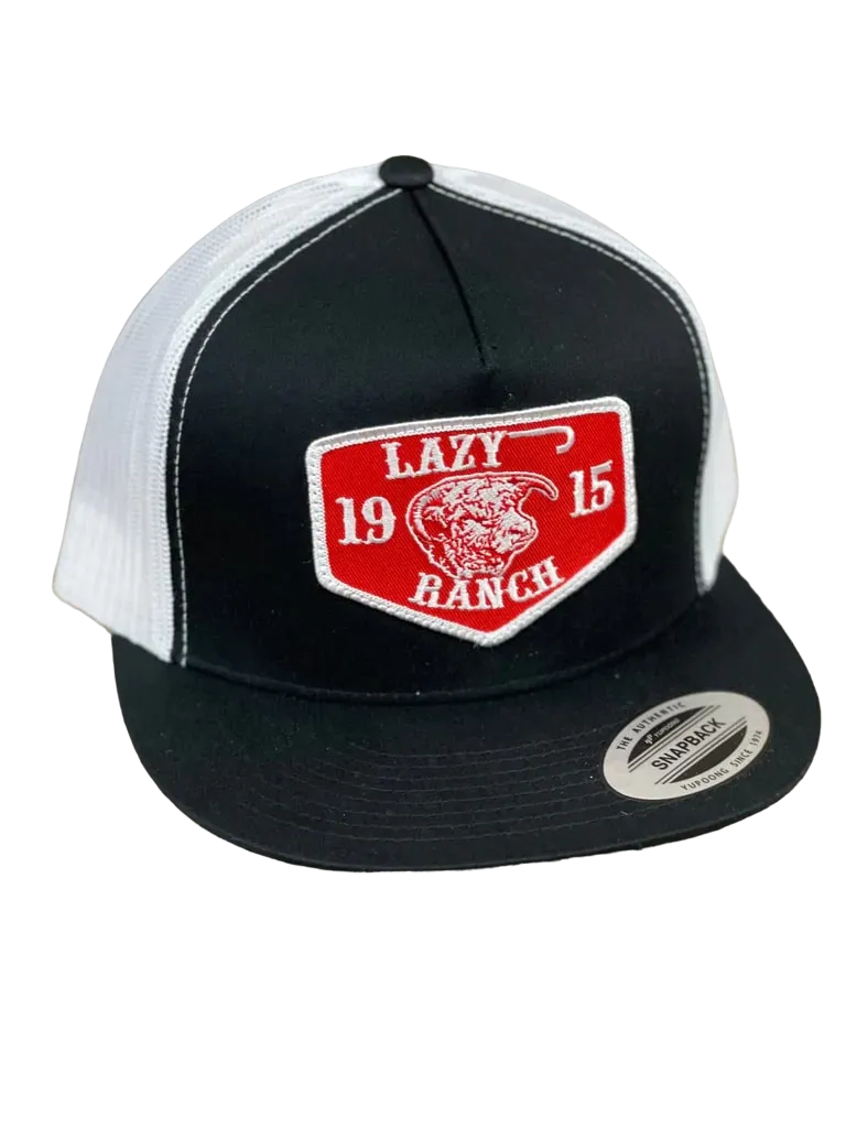 Lazy J Ranch Wear Black Red Ranch Patch Cap