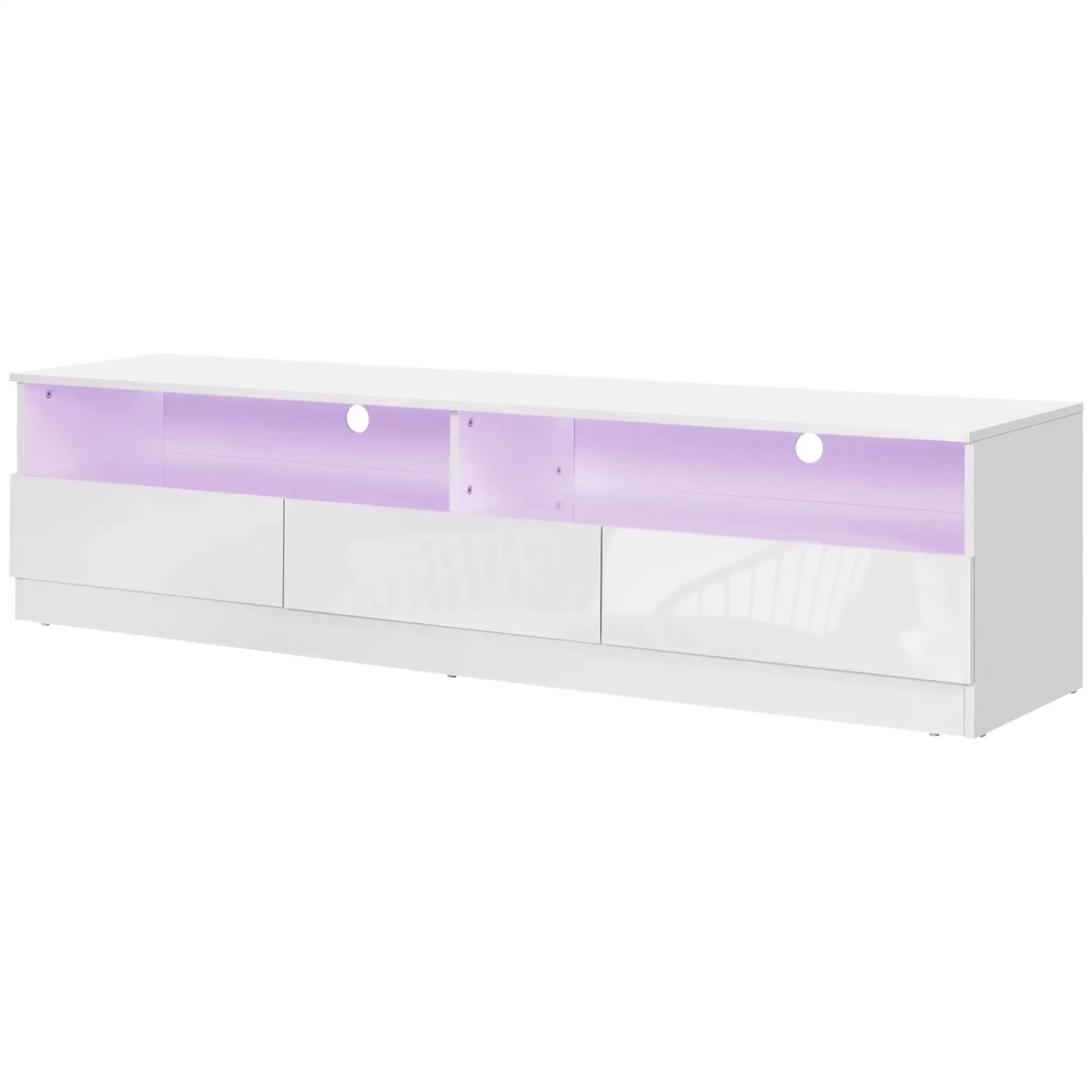 Led Lighted TV Stand For Up To 75" TV with Storage Drawers - Available in 2 Colours