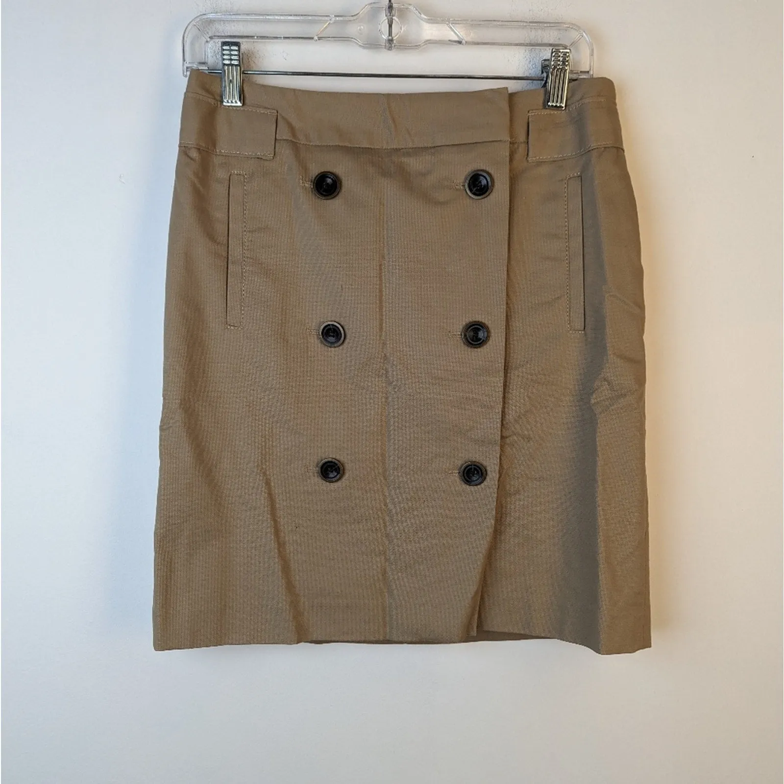 Loft Khaki Canvas Pencil Skirt - 6