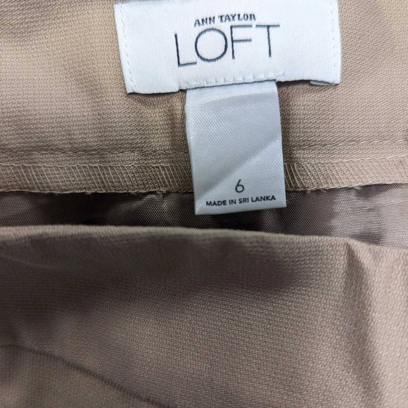 Loft Khaki Canvas Pencil Skirt - 6