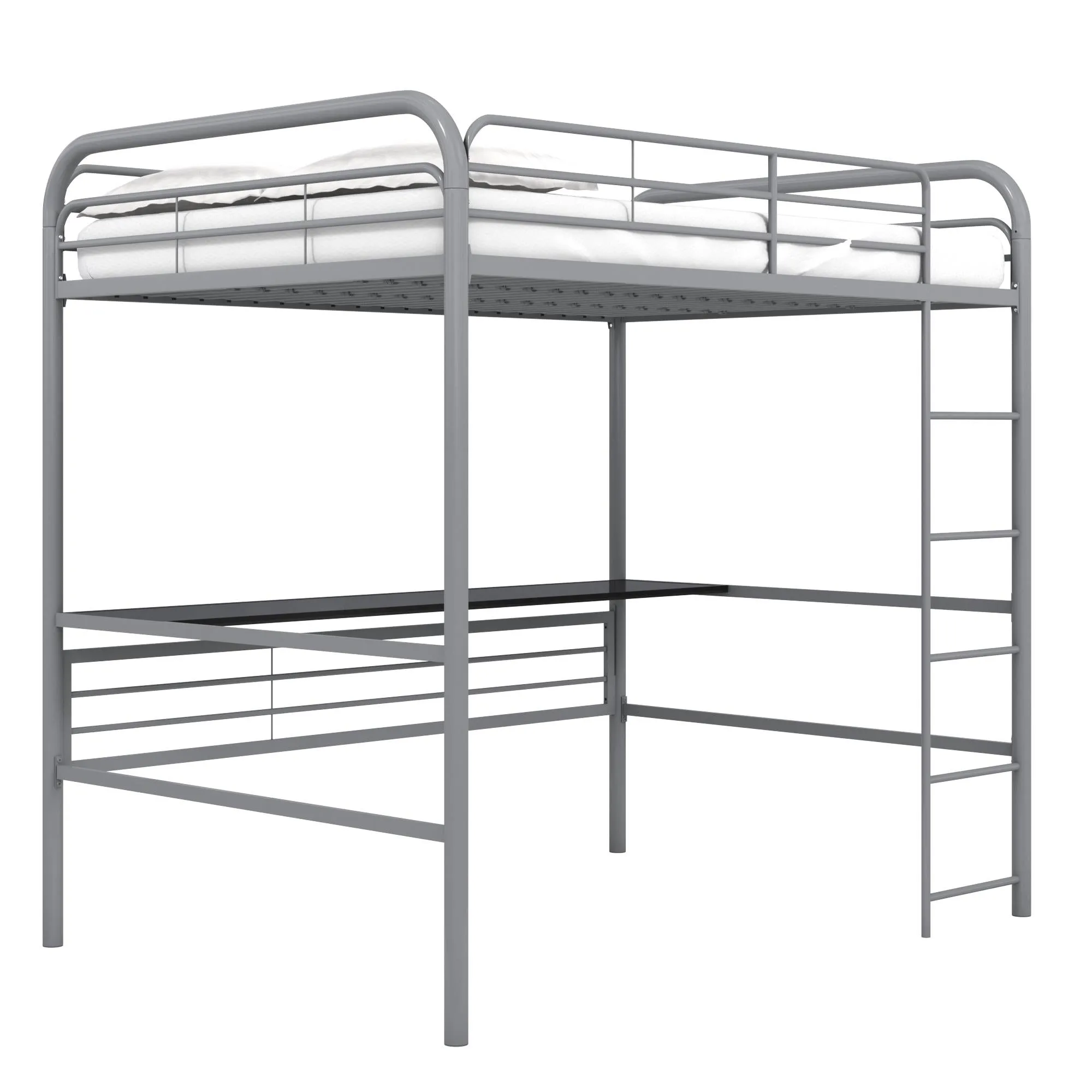 Shawn Metal Loft Bed with Desk