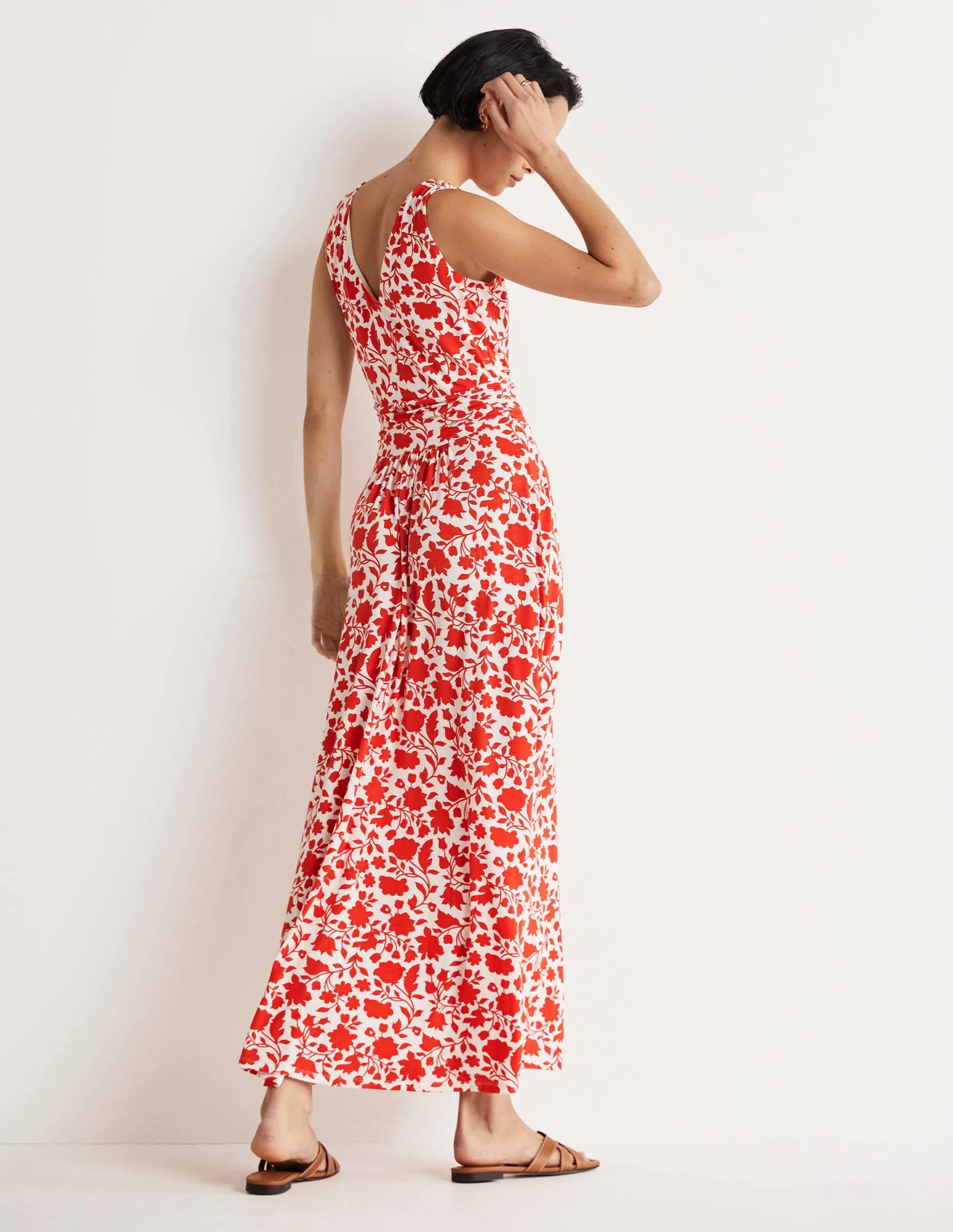 Sienna Jersey Maxi Dress-Papaya, Botanic Silhouette