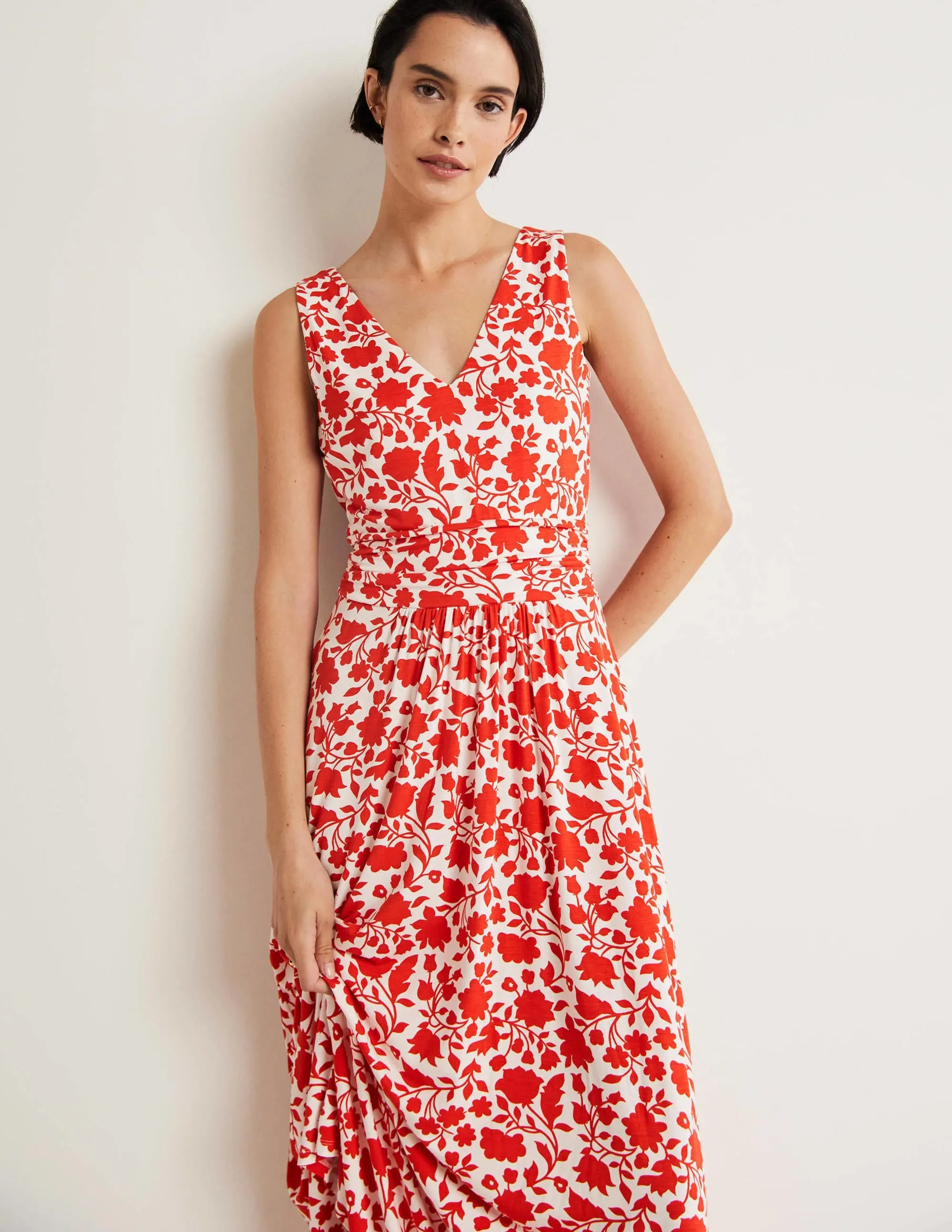 Sienna Jersey Maxi Dress-Papaya, Botanic Silhouette