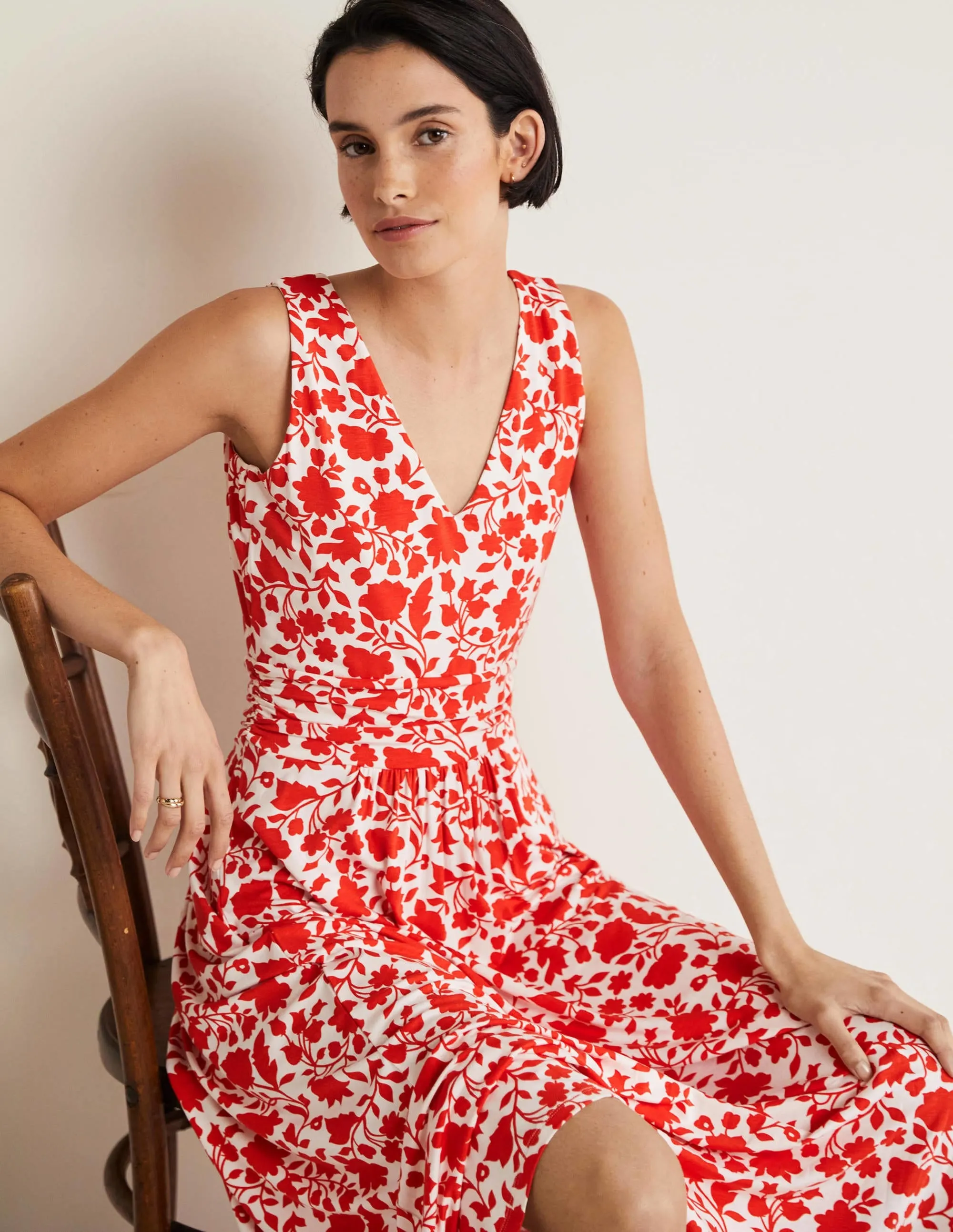 Sienna Jersey Maxi Dress-Papaya, Botanic Silhouette