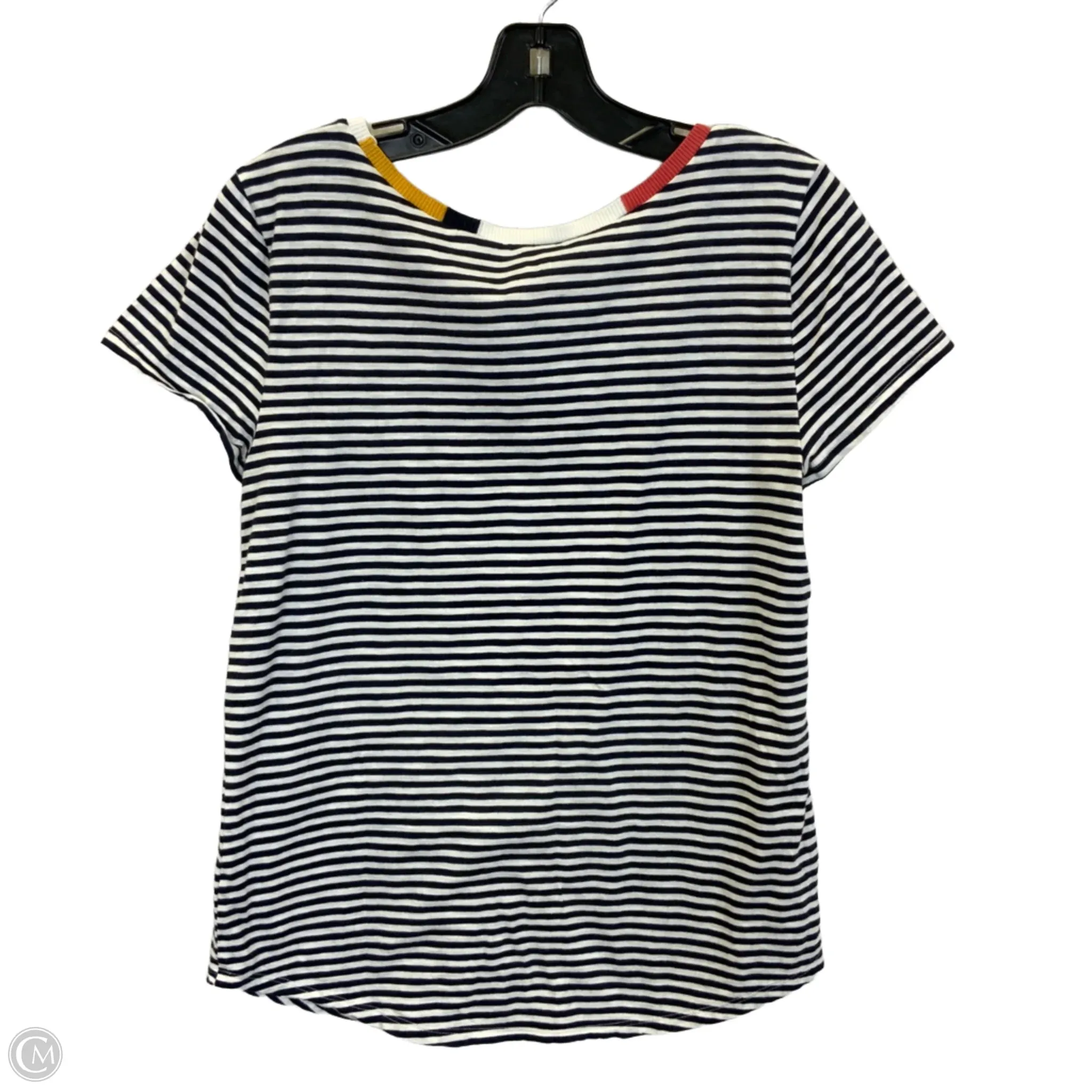Top Short Sleeve Basic By Loft O In Black White, Size: S