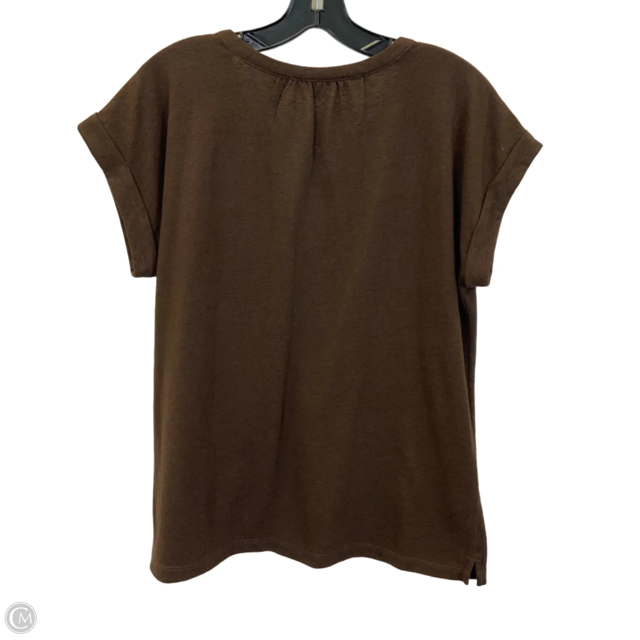 Top Short Sleeve By Loft In Brown, Size: M