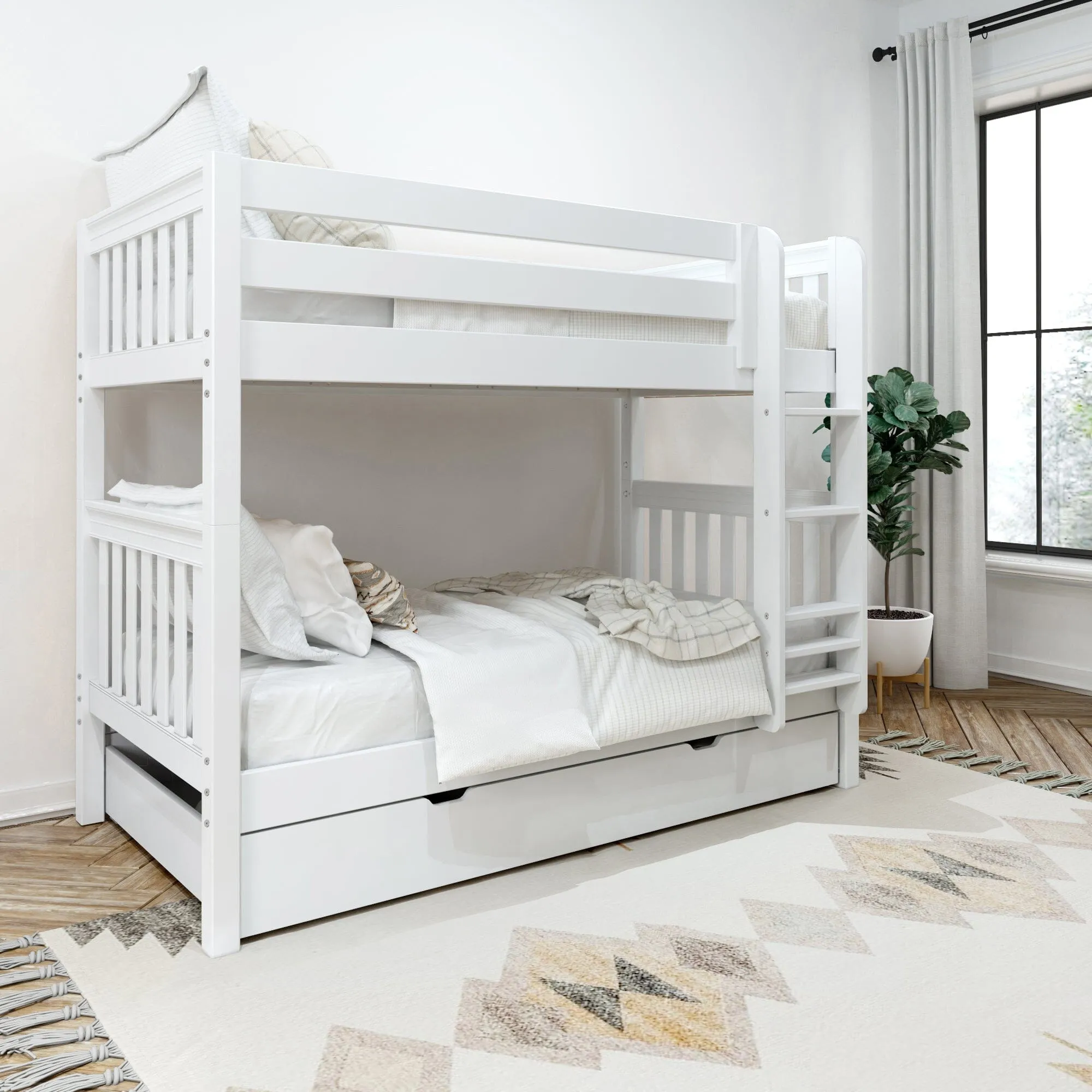 Twin Medium Bunk Bed with Trundle Drawer