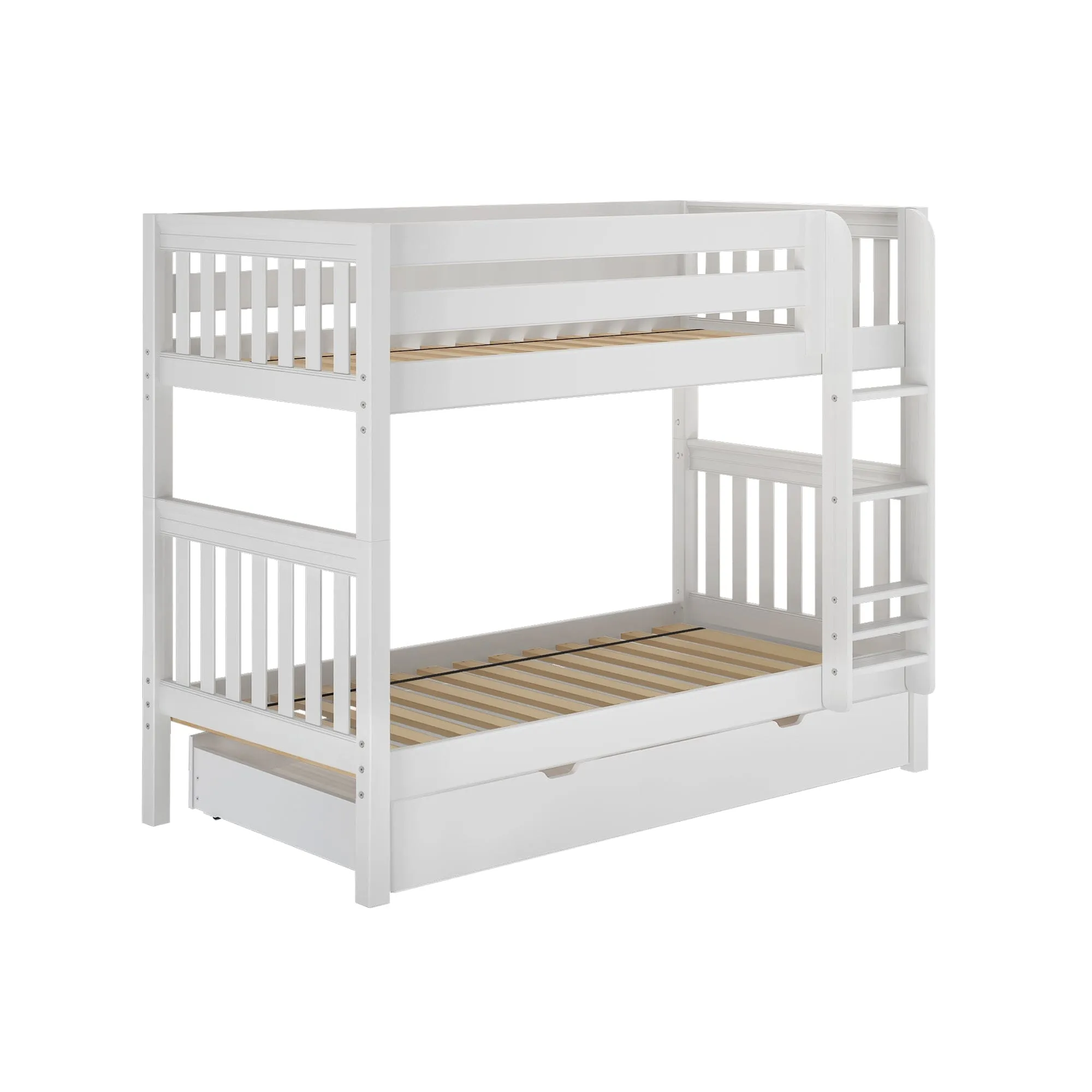 Twin Medium Bunk Bed with Trundle Drawer