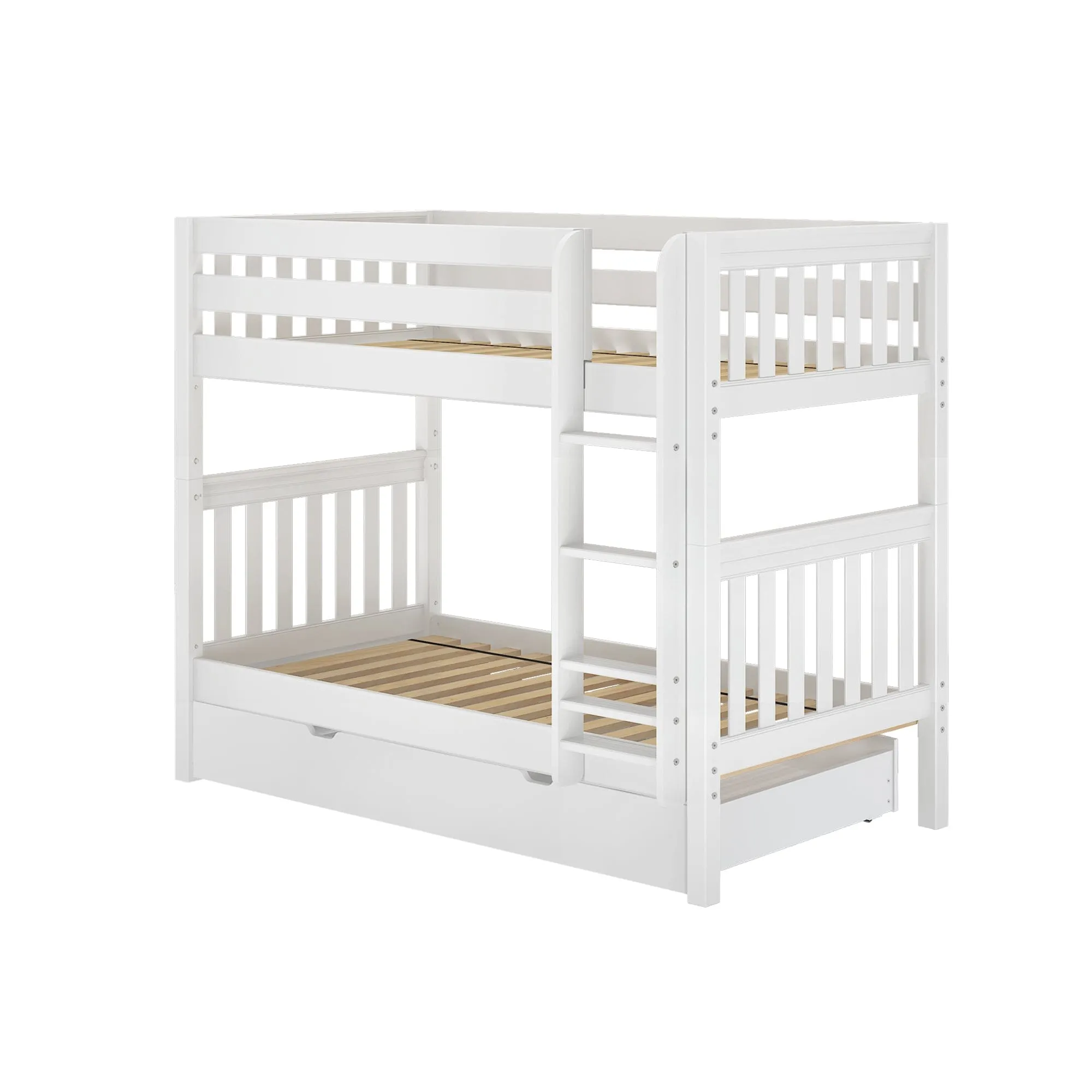 Twin Medium Bunk Bed with Trundle Drawer