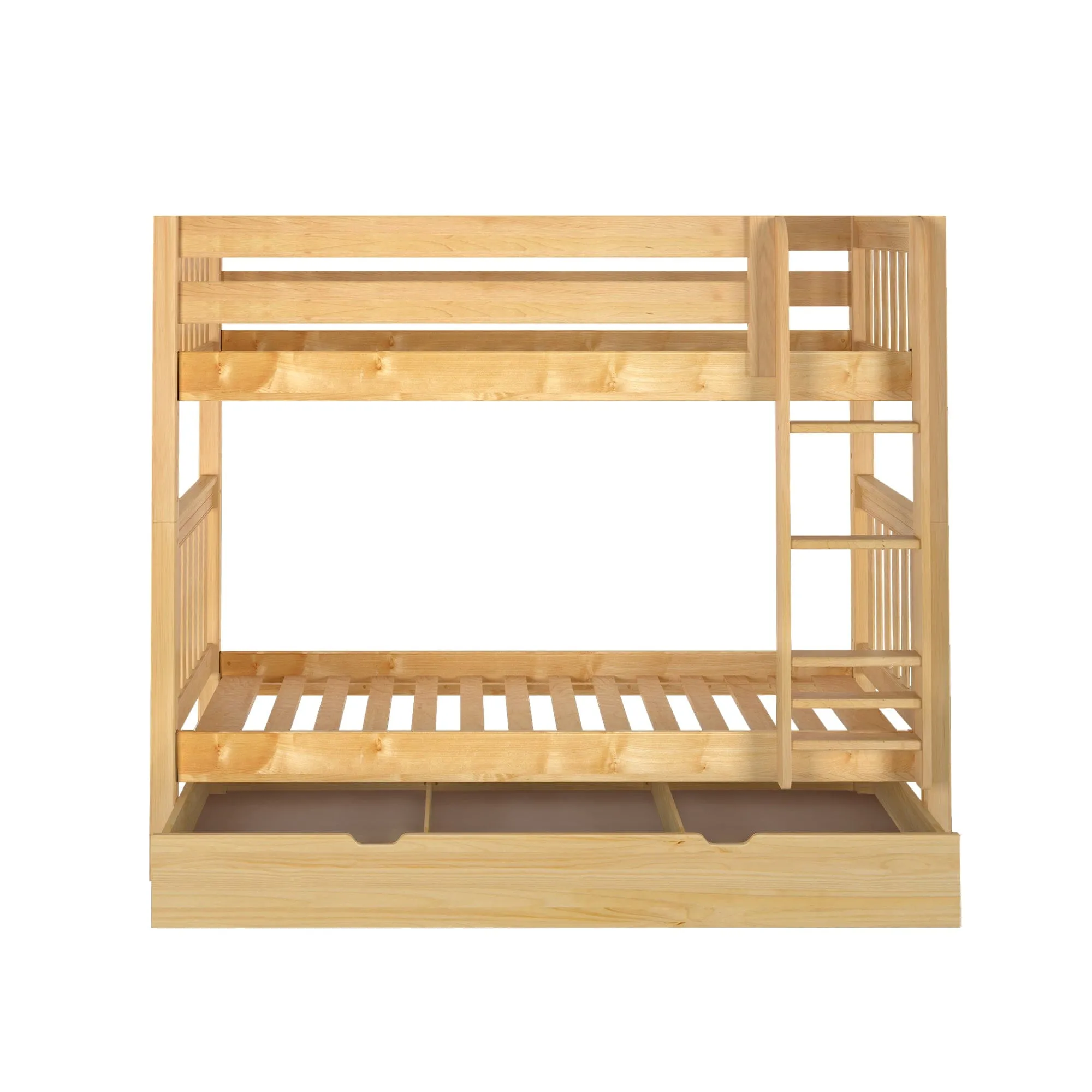 Twin Medium Bunk Bed with Trundle Drawer