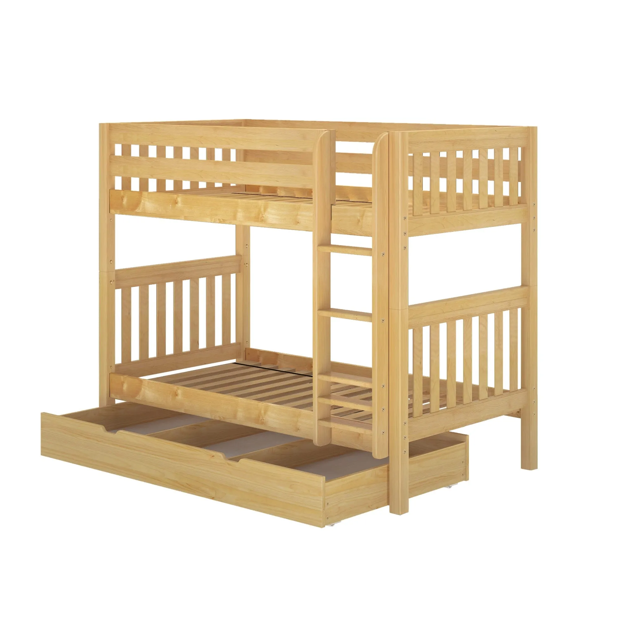 Twin Medium Bunk Bed with Trundle Drawer