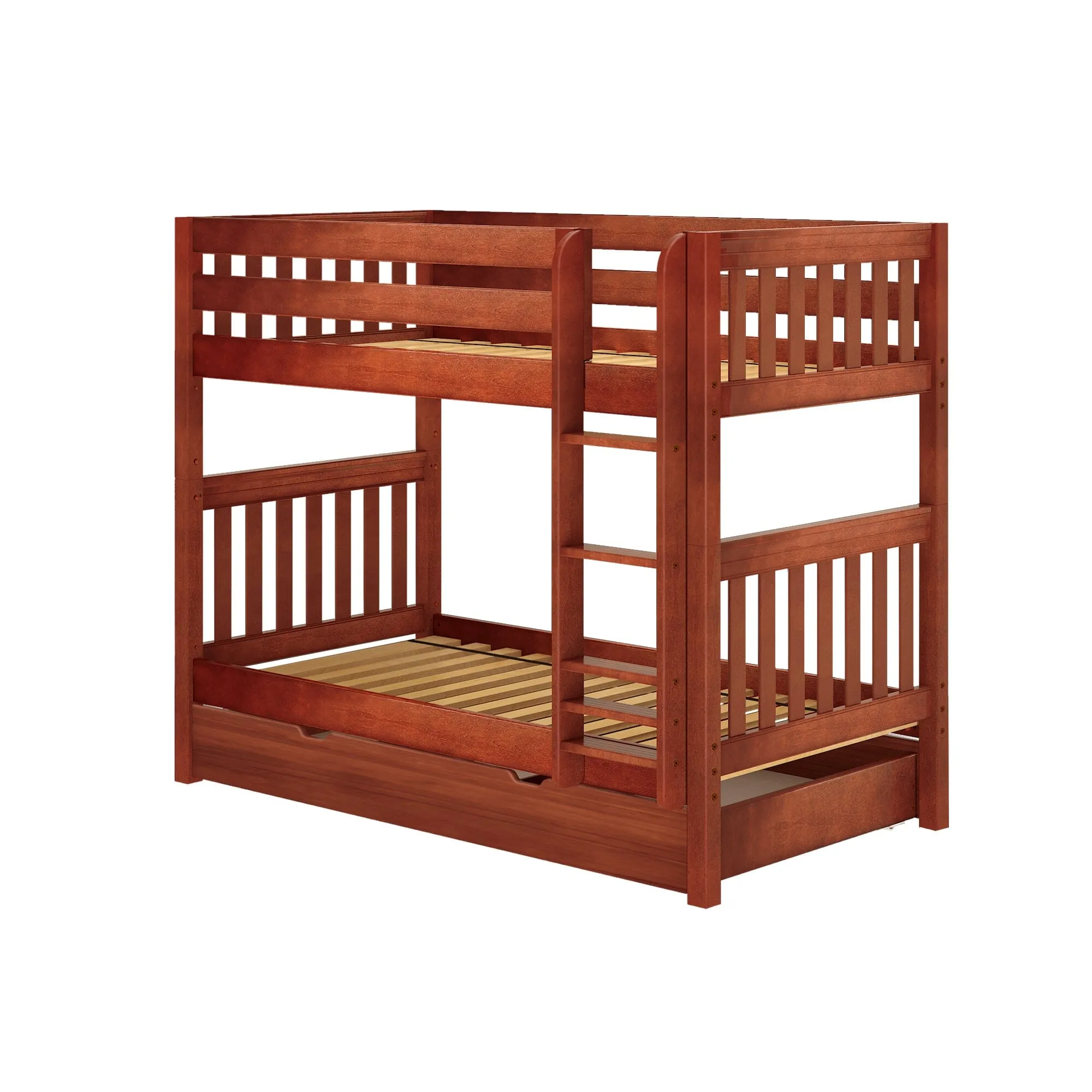 Twin Medium Bunk Bed with Trundle Drawer