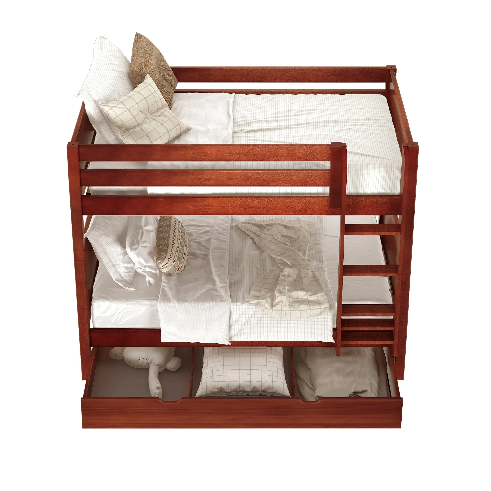 Twin Medium Bunk Bed with Trundle Drawer