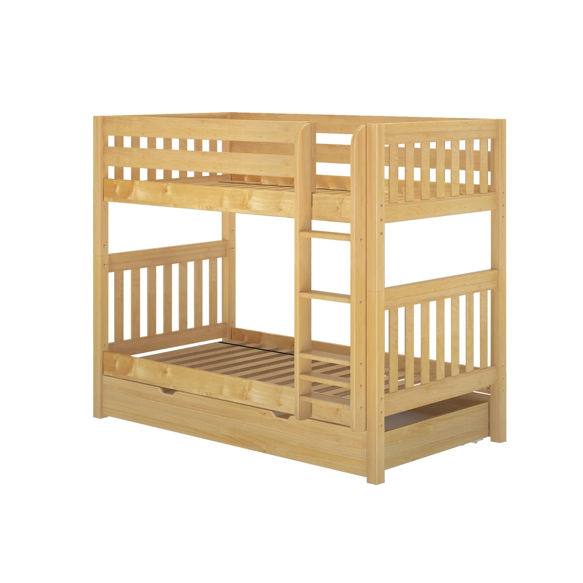 Twin Medium Bunk Bed with Trundle Drawer