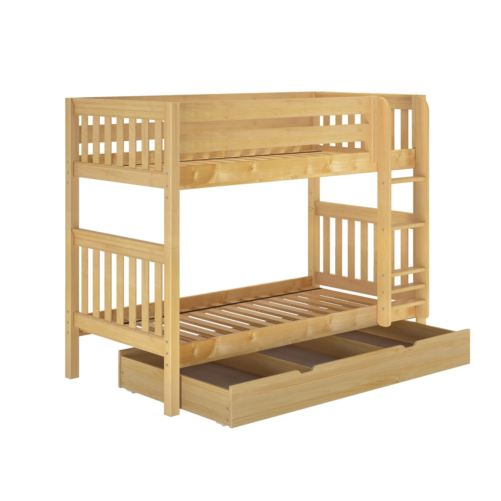 Twin Medium Bunk Bed with Trundle Drawer