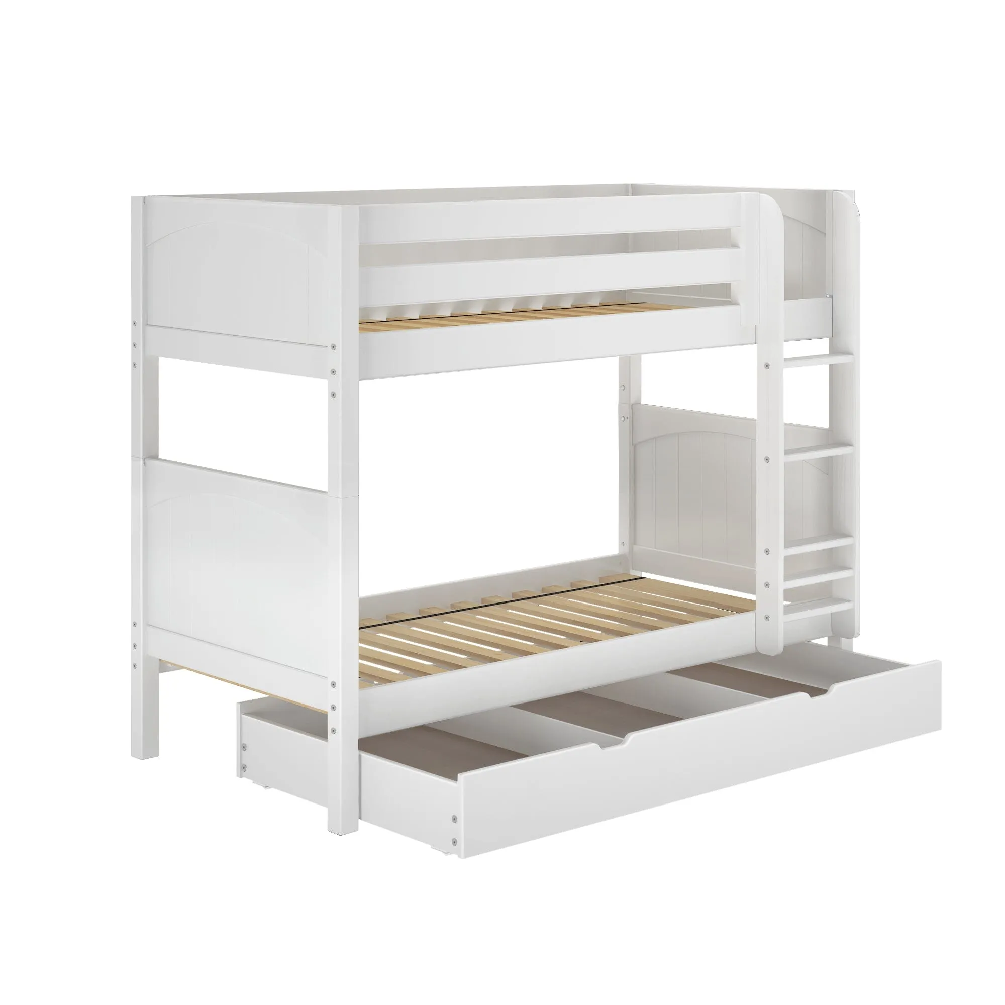 Twin Medium Bunk Bed with Trundle Drawer